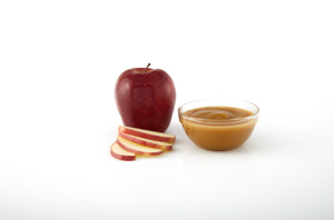 Apple aseptic fruit puree in packaging for breweries, hard seltzers, beverages, ice cream, sauces, desserts, and food manufacturing applications
