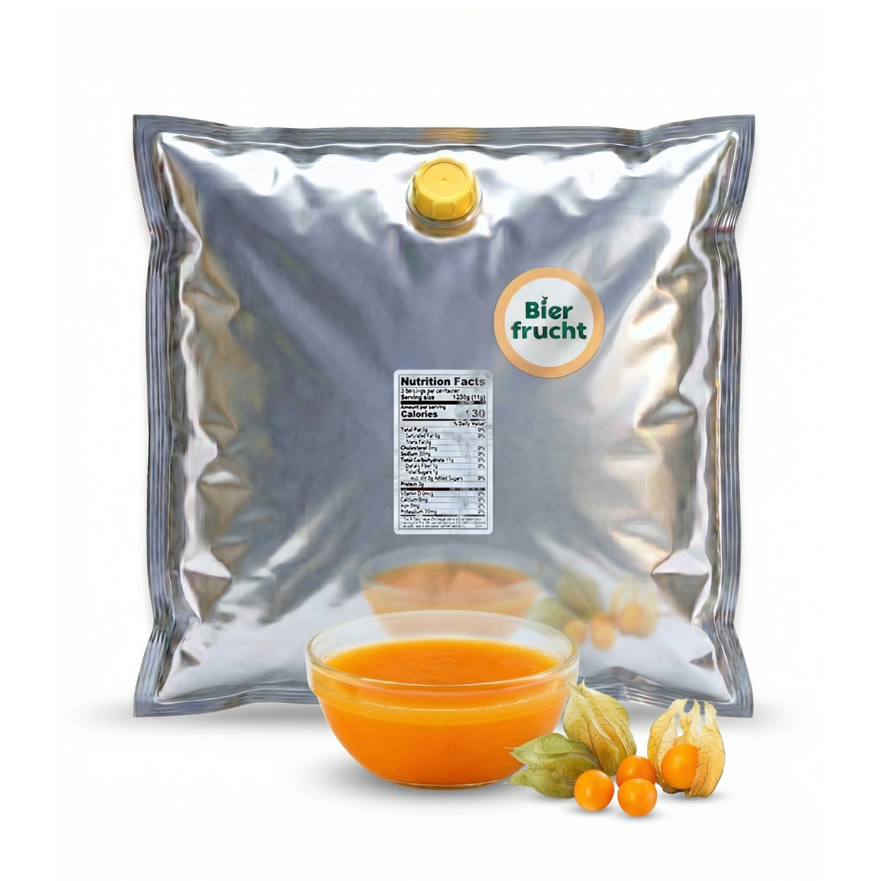 Goldenberry (Cape Gooseberry) Fruit Purée 44 Lb bag in box