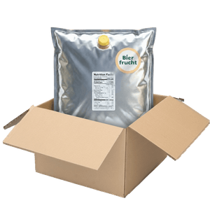 Pineapple aseptic fruit puree in 11 lb packaging for breweries, hard seltzers, beverages, ice cream, sauces, desserts, and food manufacturing applications