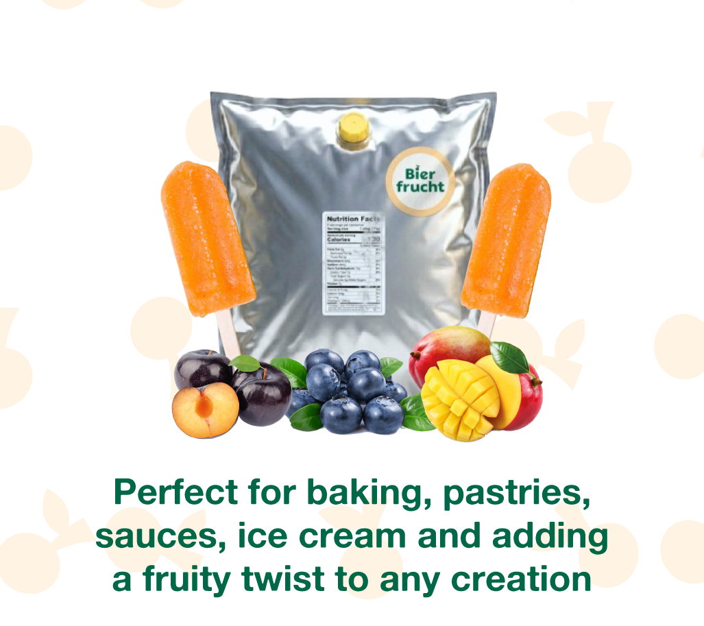 Free sample aseptic fruit puree breweries, hard seltzers, beverages, ice cream, sauces, desserts, and food manufacturing applications