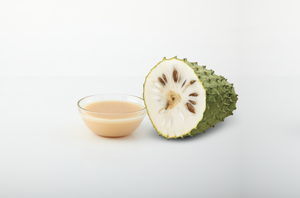 Soursop aseptic fruit puree in 44 lb packaging for breweries, hard seltzers, beverages, ice cream, sauces, desserts, and food manufacturing applications