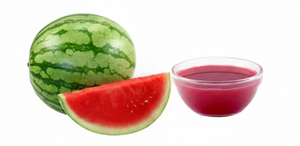 Watermelon aseptic fruit puree in  packaging for breweries, hard seltzers, beverages, ice cream, sauces, desserts, and food manufacturing applications